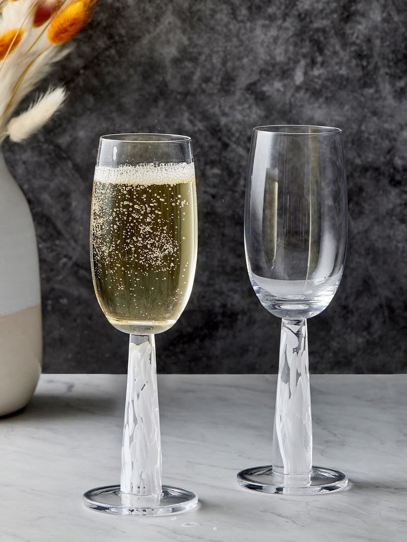 Anton Studio Designs White Björn champagne flutes set of 2 - British product