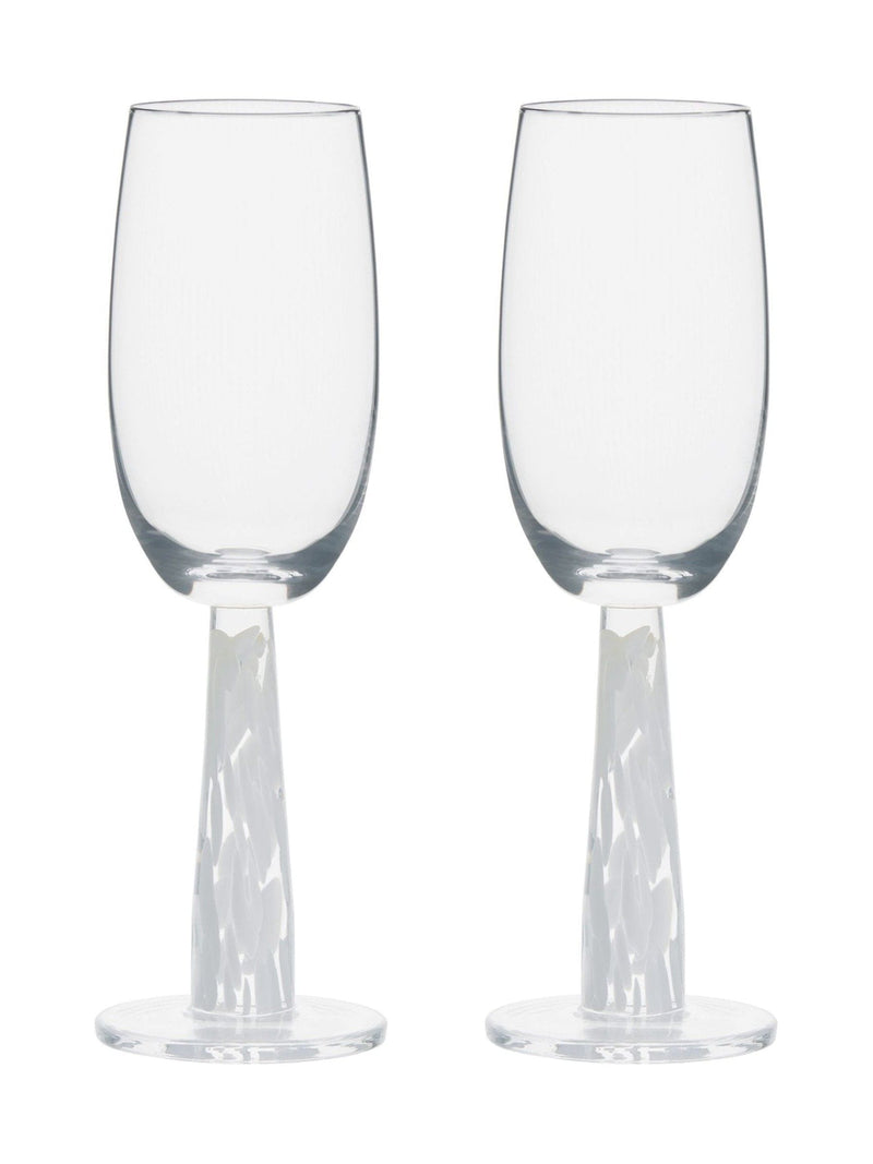 Anton Studio Designs White Björn champagne flutes set of 2 - British product