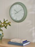 Sage green two-tone wall clock 44.5cm (British brand)