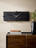 Black wooden rectangular clock 24cm - British product