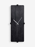 Black wooden rectangular clock 24cm - British product