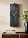 Black wooden rectangular clock 24cm - British product