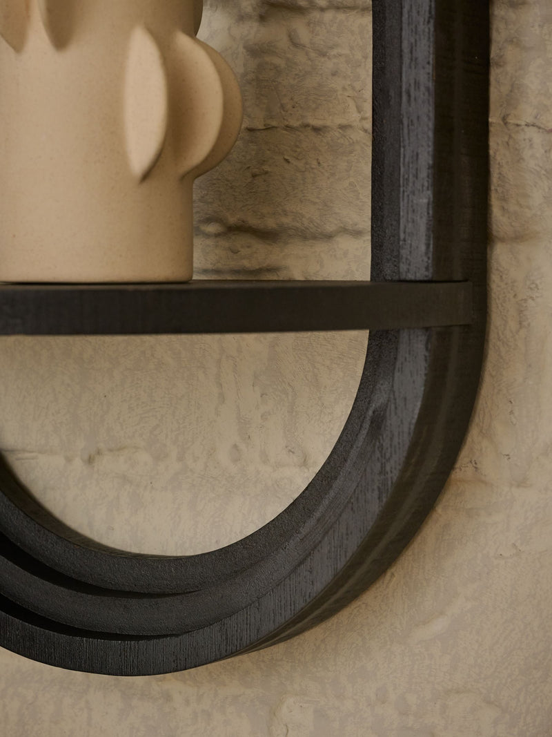 Black display shelves set of 2 32.5cm - British product