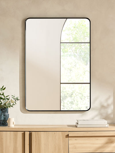 Next Black Metal Frame Rectangular Wall Mirror 100cm x 70cm- Buy online at McGrocer