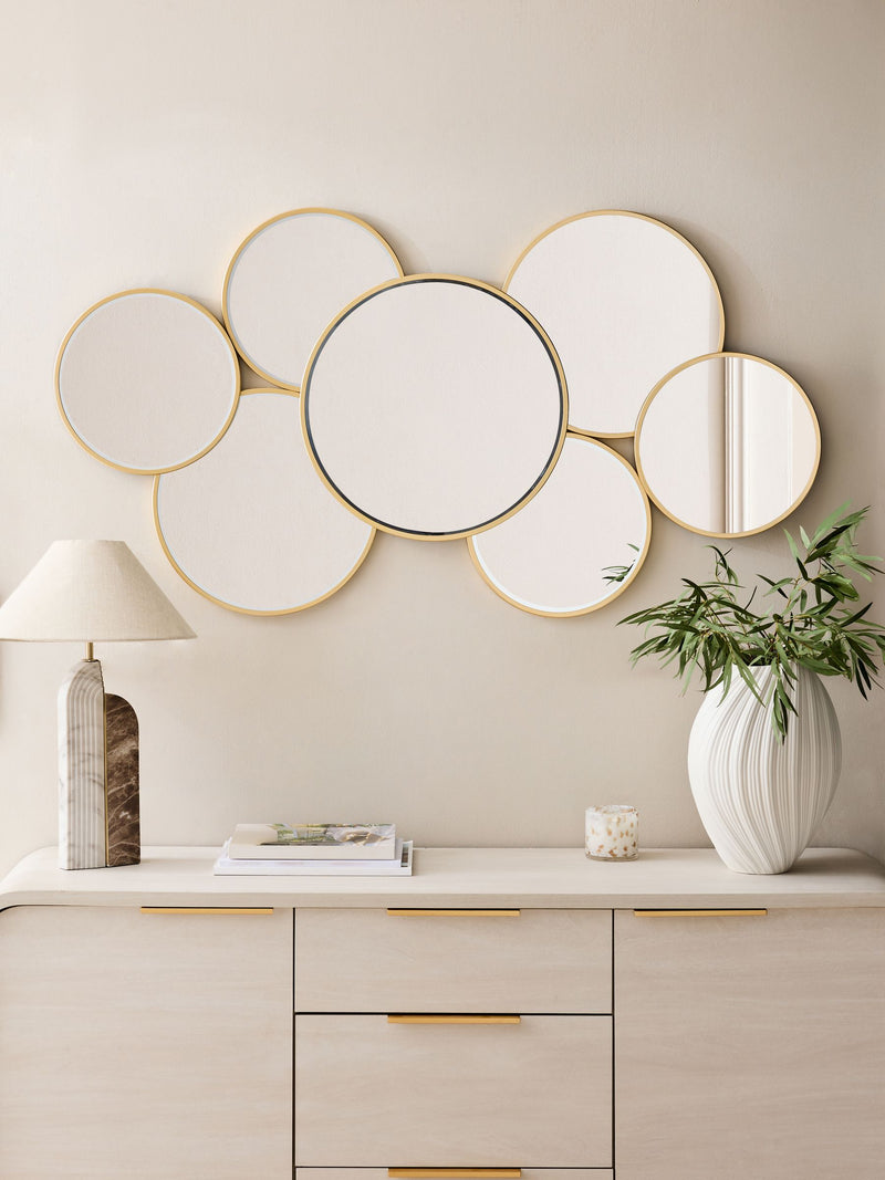 Gold round cluster mirror 70cm x 130cm, UK version
