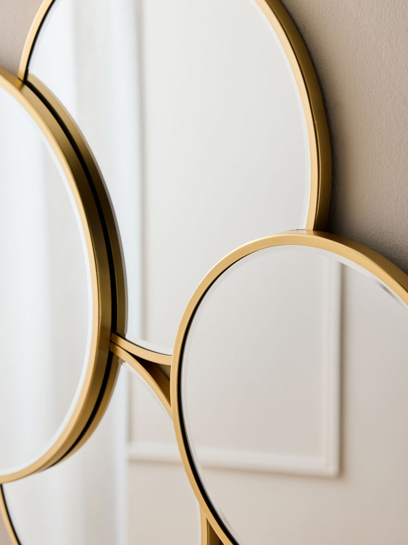 Gold round cluster mirror 70cm x 130cm, UK version