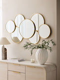 Gold round cluster mirror 70cm x 130cm, UK version