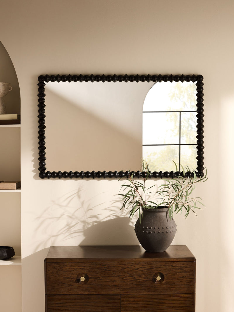 Black Global Bobbin wall mirror 90.5cm x 56.5cm - British product