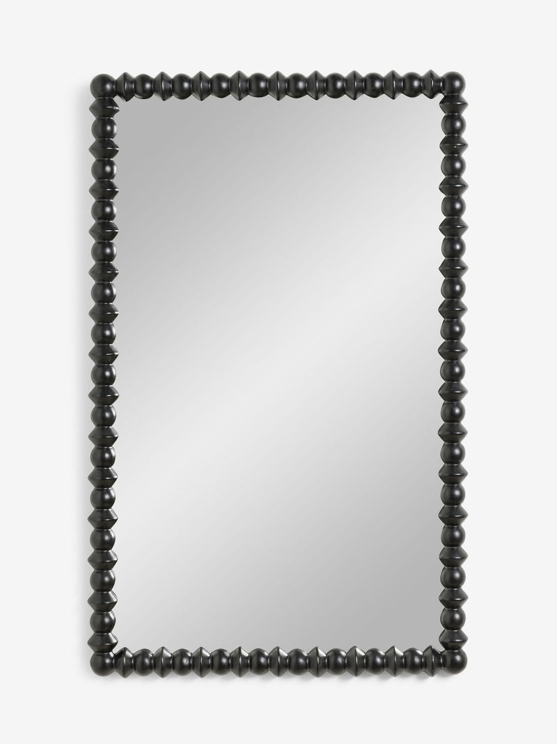 Black Global Bobbin wall mirror 90.5cm x 56.5cm - British product