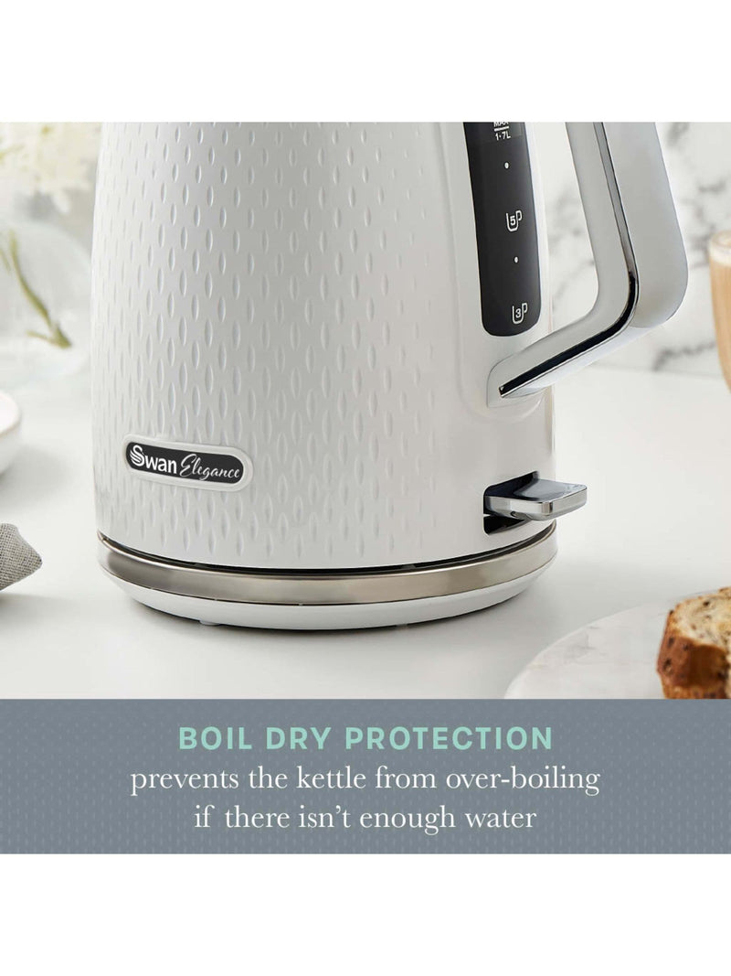 Swan White Elegance Jug Kettle 1.7L (British brand)