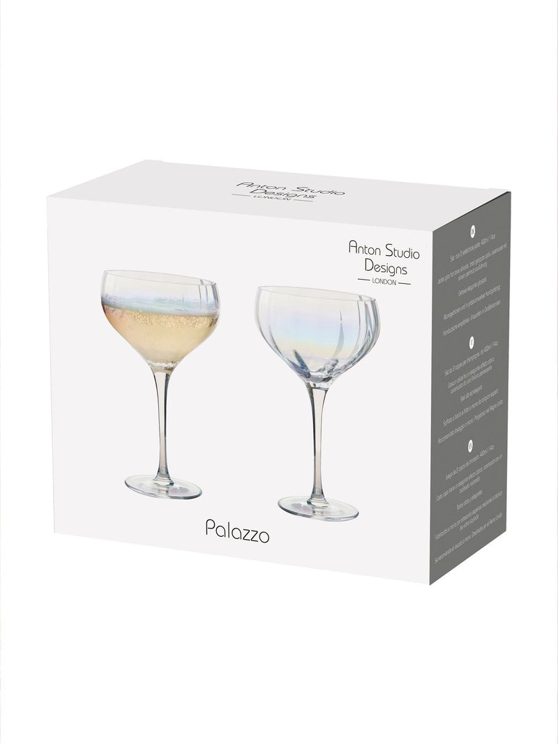 Anton Studio Designs Palazzo champagne flute and saucer set - British product