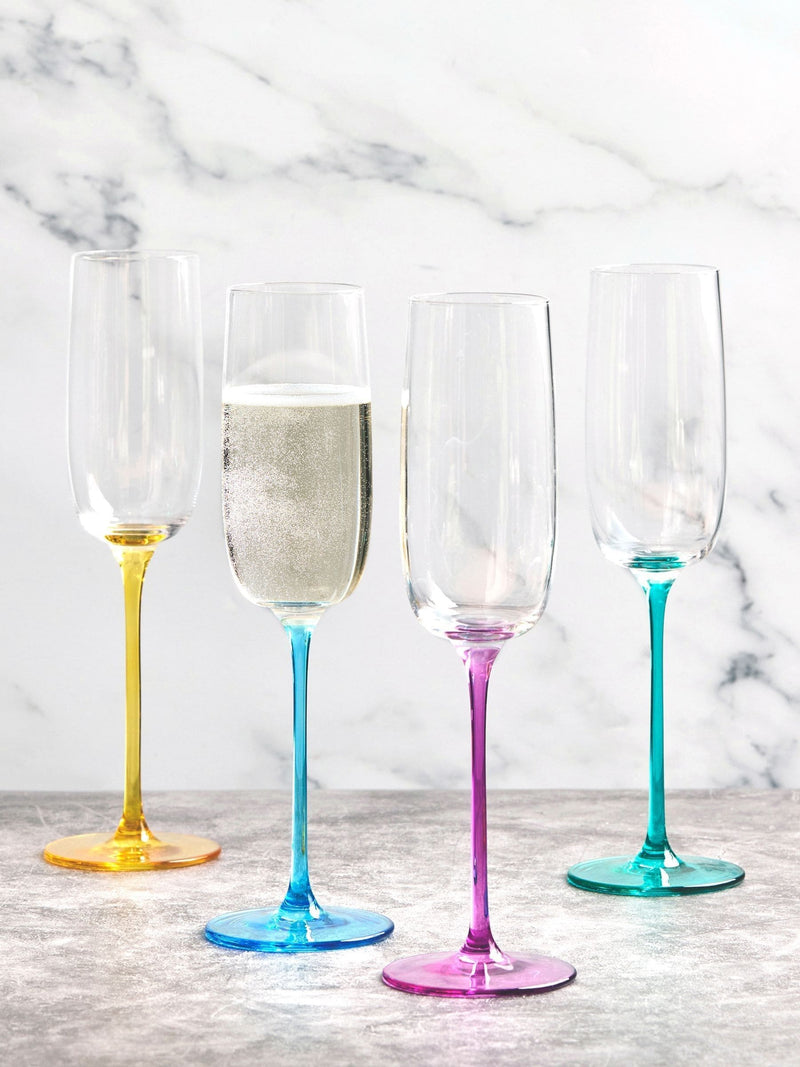 Anton Studio Designs blue gala champagne flutes set of 4 - British product