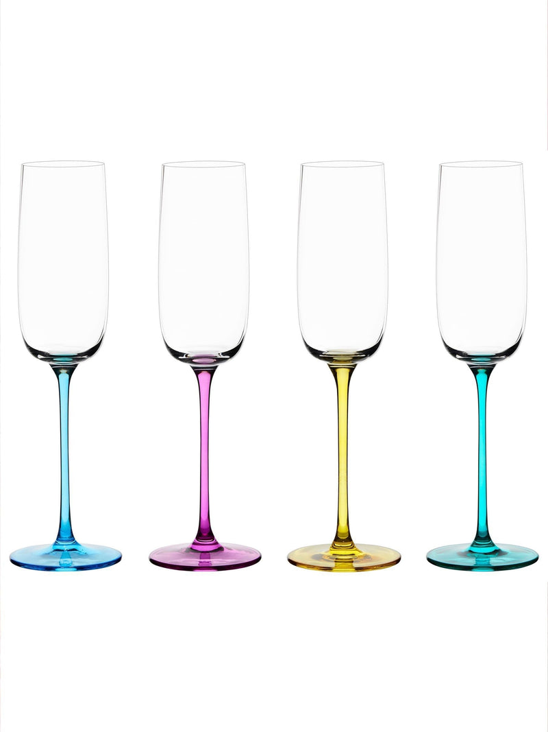 Anton Studio Designs blue gala champagne flutes set of 4 - British product