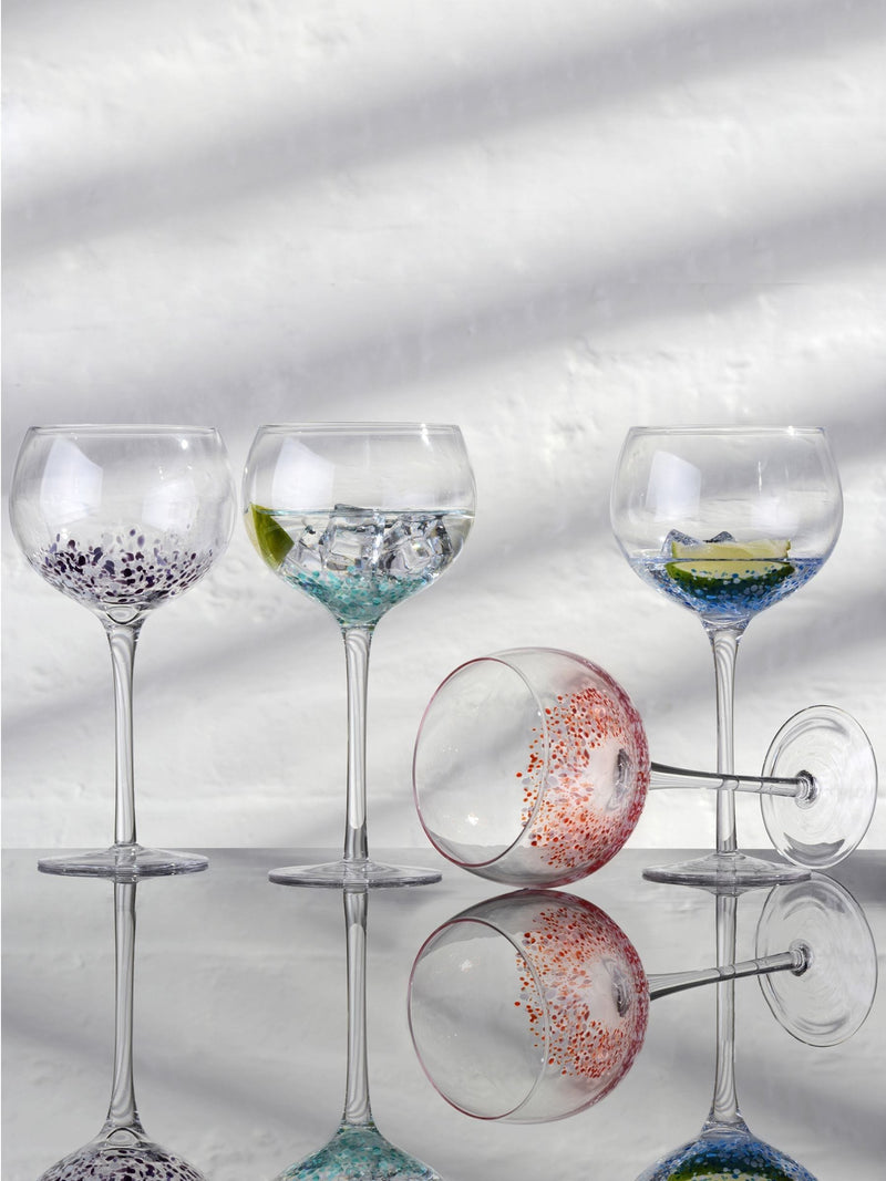 Anton Studio Designs red speckle gin glasses set of 4 - British product