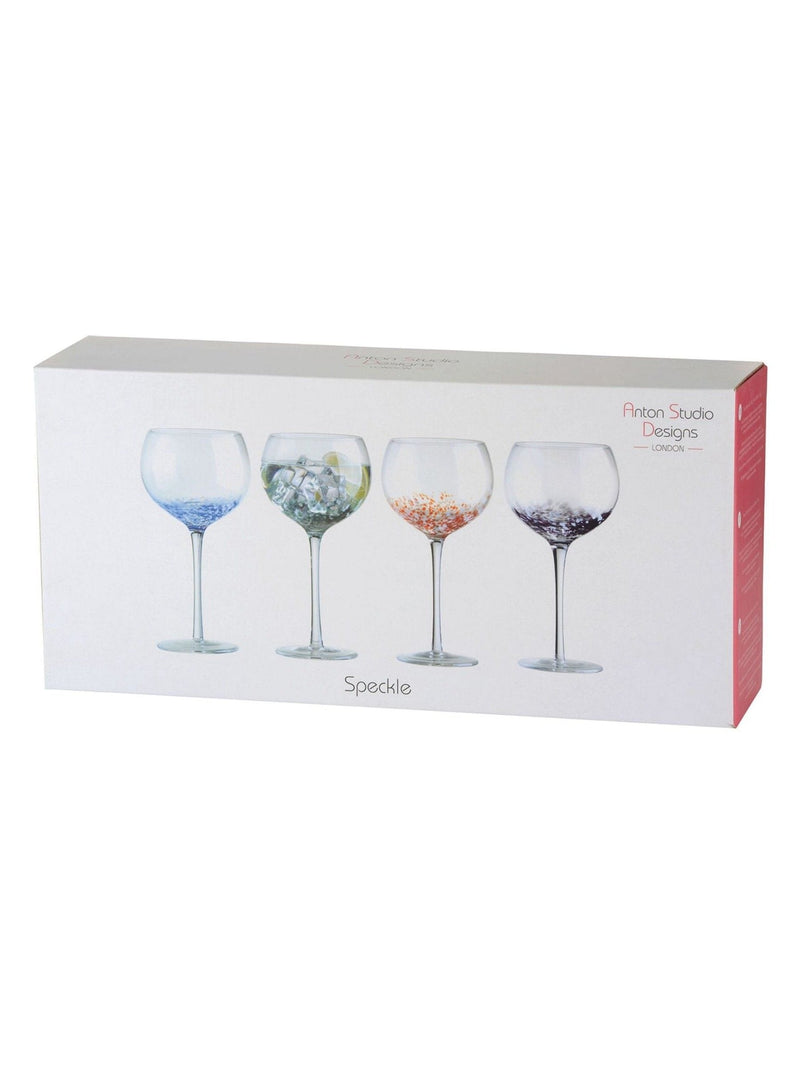 Anton Studio Designs red speckle gin glasses set of 4 - British product