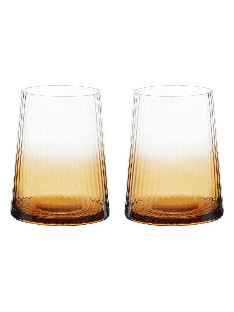 Anton Studio Designs Amber Empire short tumbler glasses set of 2 - British product