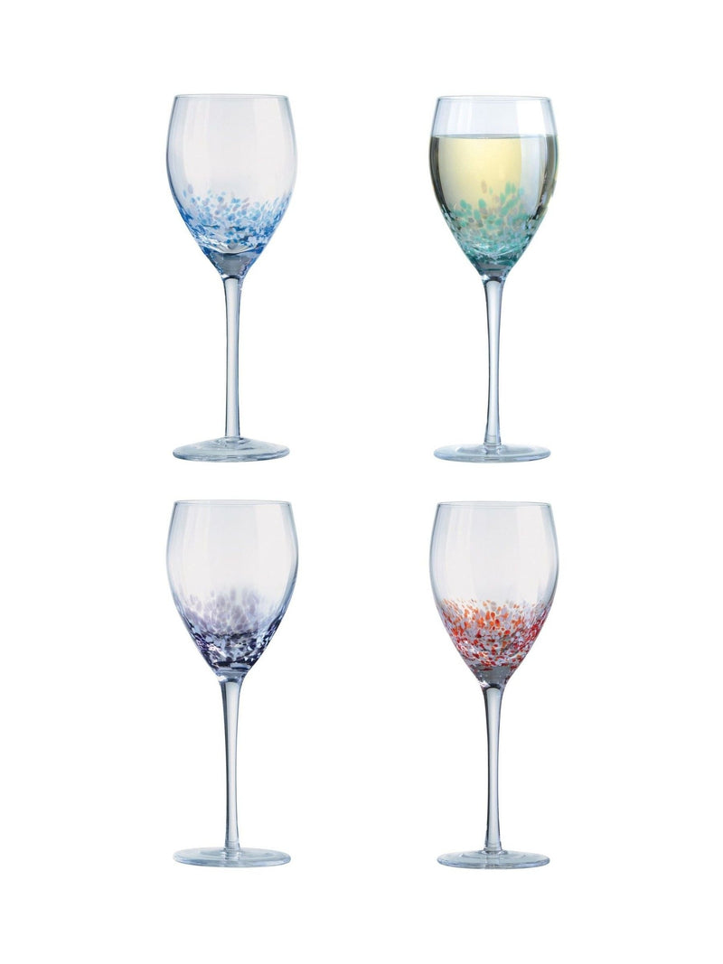 Anton Studio Designs Set of 4 Purple Speckle Wine Glasses