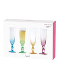 Anton Studio Designs Pink Swirl Champagne Flutes Set of 4 - British product