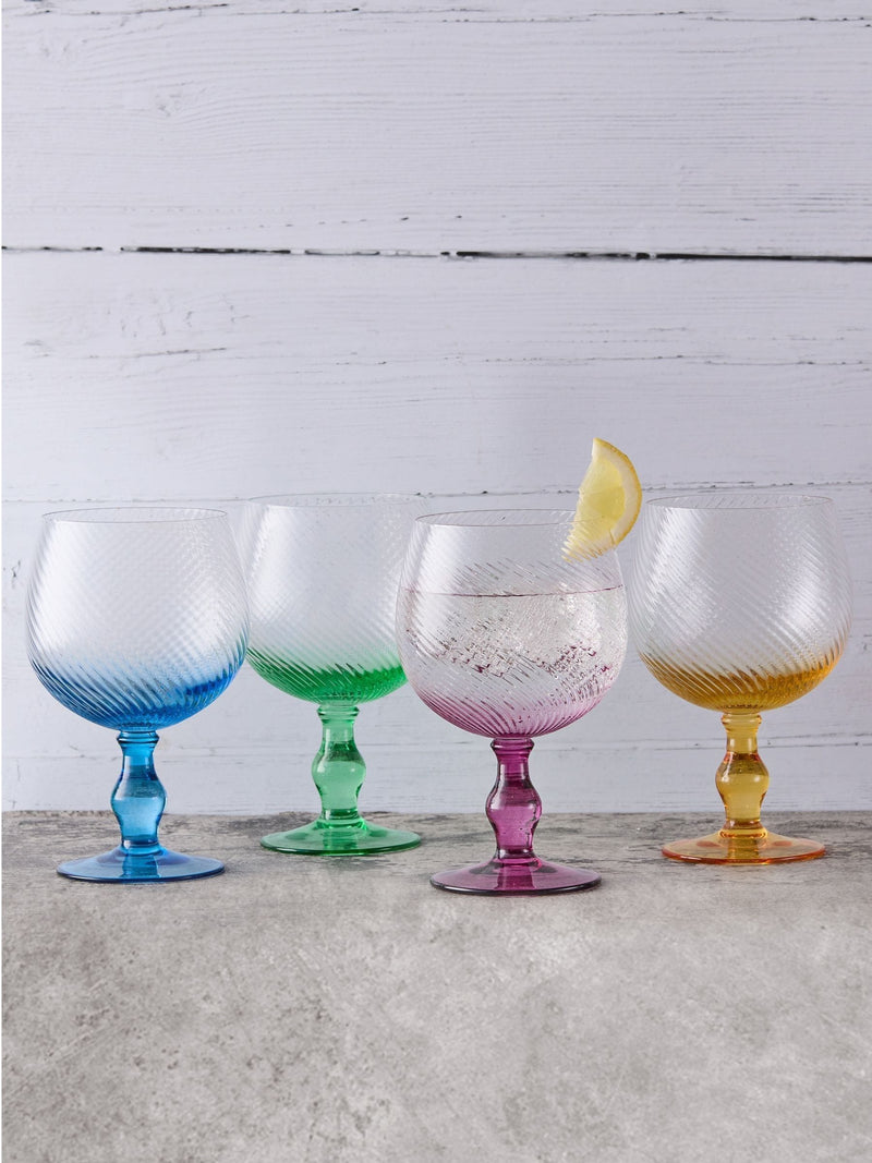 Anton Studio Designs green swirl gin glasses set of 4 - British product