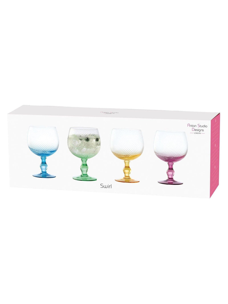 Anton Studio Designs green swirl gin glasses set of 4 - British product
