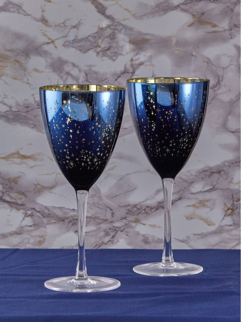 Artland Blue Galaxy wine glasses set of 2 - British product