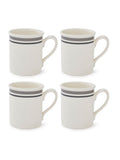 Set of 4 Monochrome Stripe Breakfast Mugs