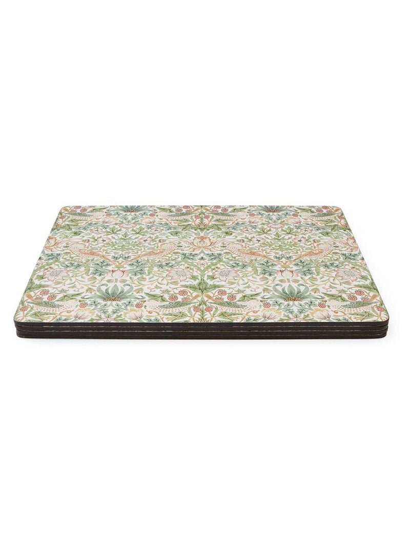 Morris & Co. Green Strawberry Thief placemats set of 4, imported from the UK