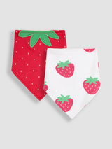 Next JoJo Maman Bébé Red Strawberry Dribble Bibs 2 Pack- Buy online at McGrocer