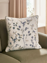 Next Natural/Blue Honesty Leaf Floral Printed Cushion 50 x 50cm- Buy online at McGrocer
