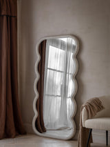 Next Gallery Home Cream Brantley Curved Leaner Mirror 180cm x 90cm- Buy online at McGrocer