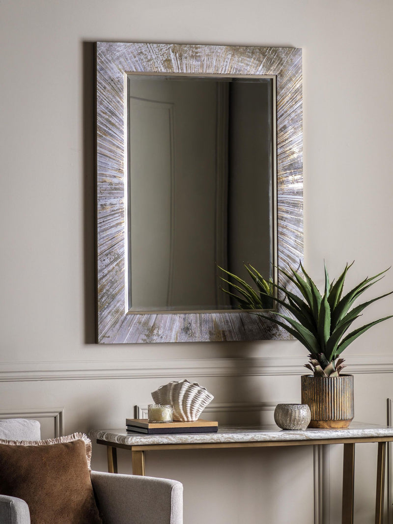 Gallery Home silver Merrick rectangle mirror 1125x825mm, UK version