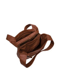 Cultured London brown Ariel leather shoulder bag, imported from the UK