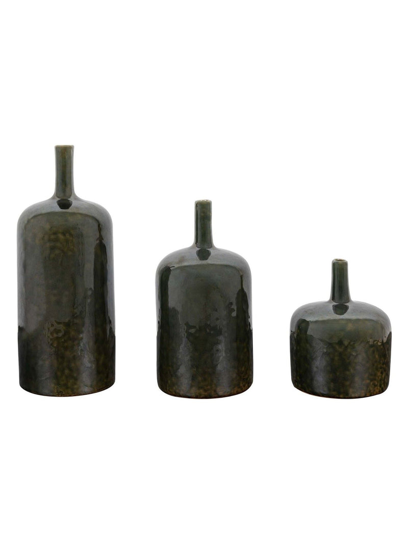 Gallery Home green ceramic ornaments set of 3, UK version