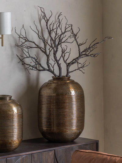 Next Gallery Home Bronze Rowyn Metal Vase- Buy online at McGrocer