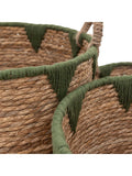 Gallery Home baskets set of 3 natural green seagrass - British product