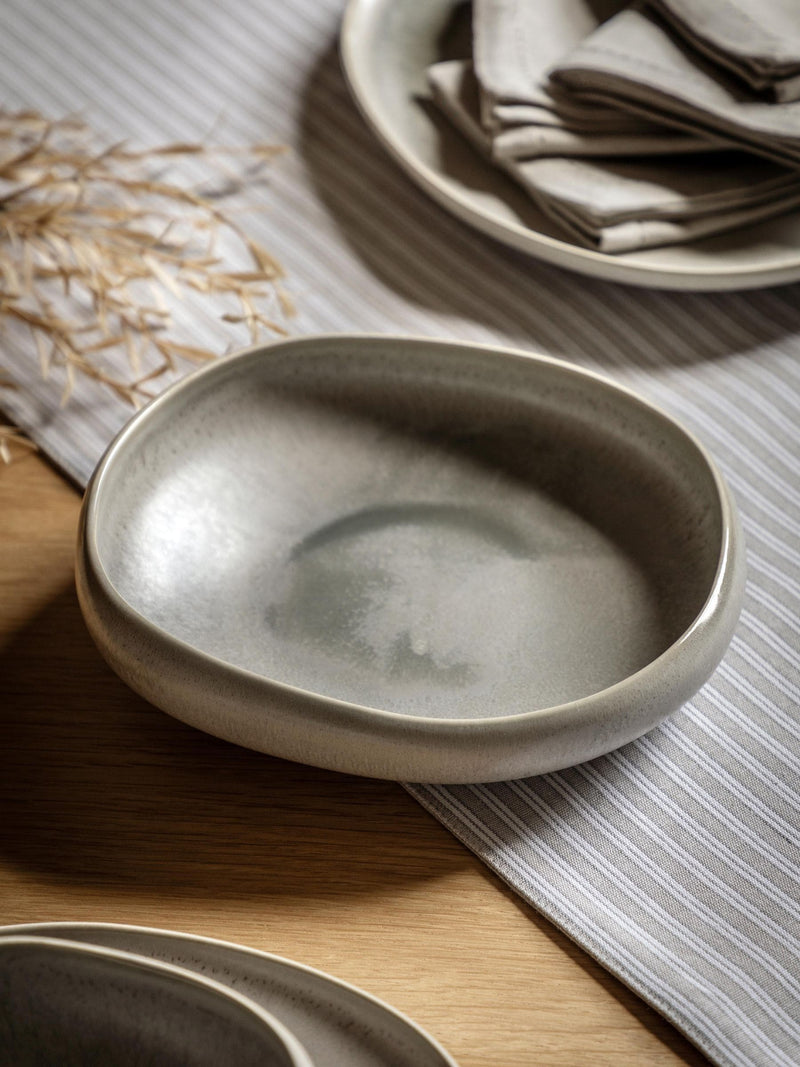 Gallery Home pasta bowls dove grey glaze set of 4, UK version