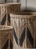 Gallery Home Lyanna woven baskets set of 3 natural and black (British brand)