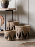 Gallery Home Lyanna woven baskets set of 3 natural and black (British brand)