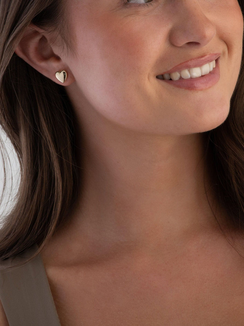 Beaverbrooks 9ct Yellow Gold Heart Stud Earrings