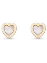 Next Beaverbrooks 9ct Yellow Gold Mother of Pearl Heart Stud Earrings- Buy online at McGrocer