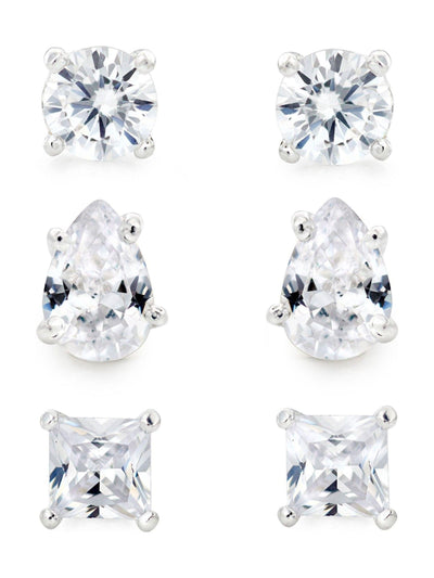 Next Beaverbrooks Sterling Silver Cubic Zirconia Earrings Set 14mm- Buy online at McGrocer