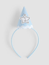 Next JoJo Maman Bébé Blue Gingham Birthday Hat Headband- Buy online at McGrocer