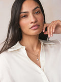 Gold tone heart thread through lariat necklace (British brand)