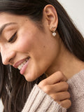 Gold tone heart drop sparkle stud earrings, imported from the UK