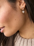 Gold tone heart drop sparkle stud earrings, imported from the UK