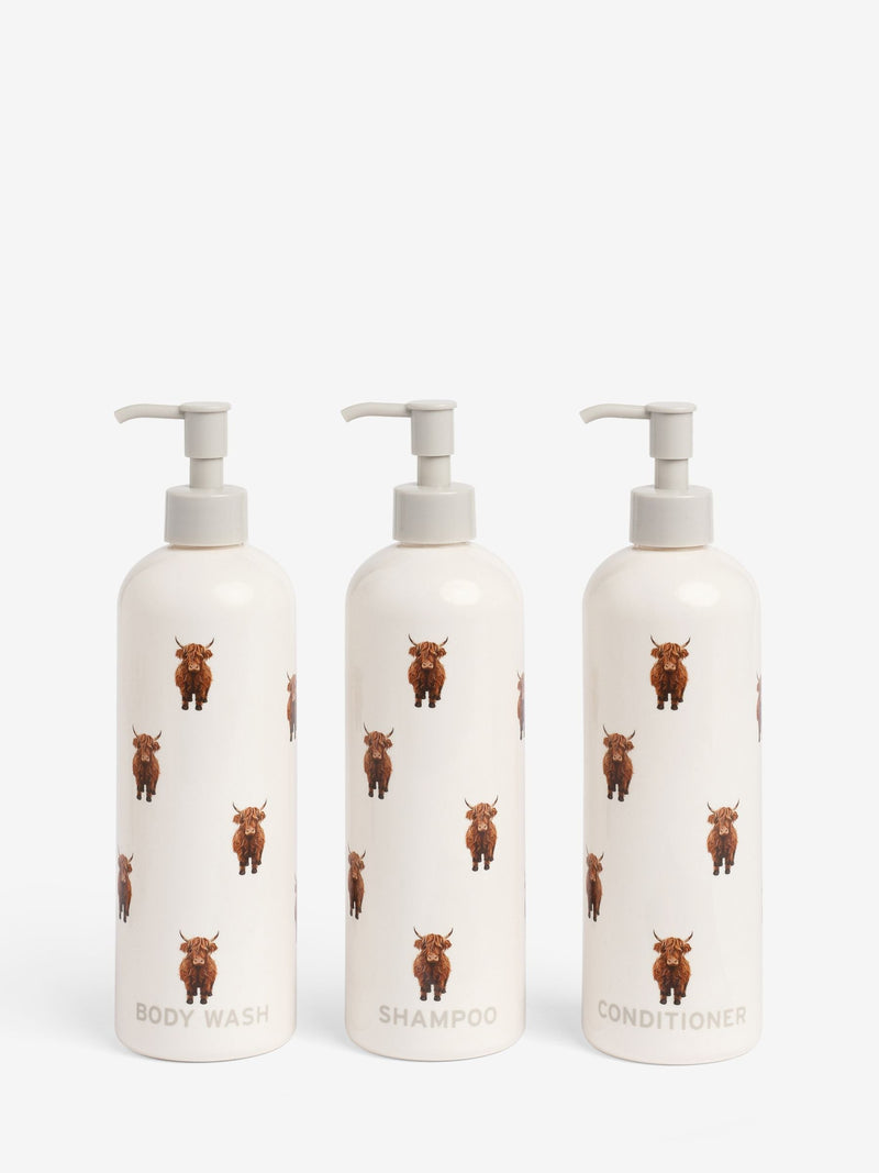 Hamish Print dispenser bottle set 3 pieces (British brand)