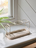Natural rib hairdryer and straighteners storage stand, imported from the UK