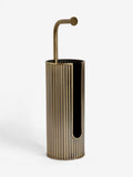 Gold Rib Floor Standing Toilet Roll Holder, UK version