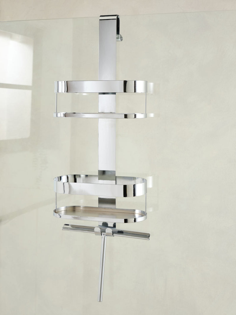 Chrome shower caddy with wiper, 60x25x16cm - British product