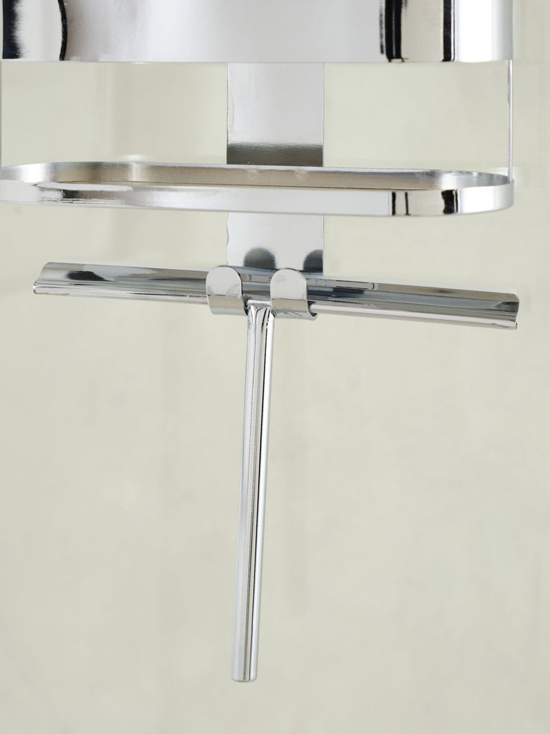 Chrome shower caddy with wiper, 60x25x16cm - British product